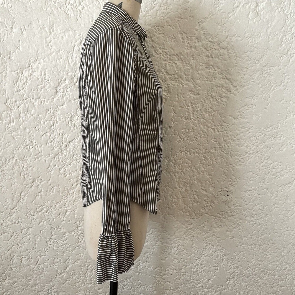 Frame Size Small Bell Sleeve Button Down Top, Sag… - image 2